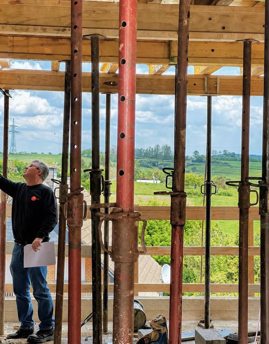 Mesures sur un chantier en construction